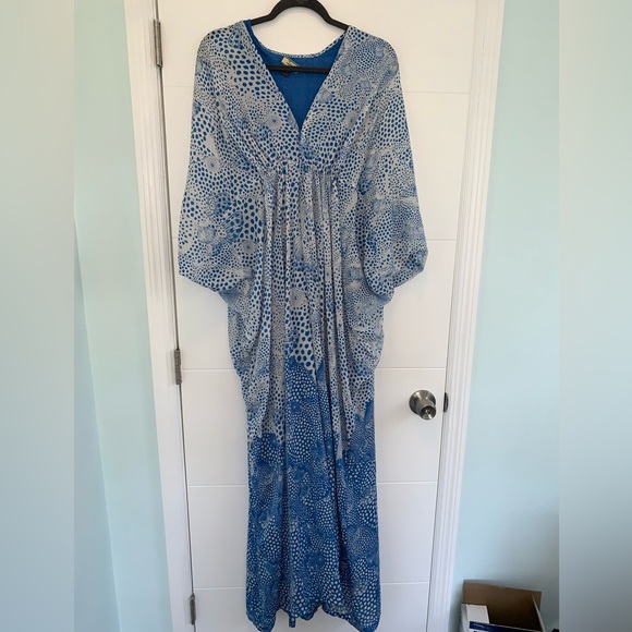 Issa London Serenity Seashell Silk Kaftan Dress US 6 - Picture 2 of 7